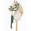 Super Hobby Horse Raitelio žirgo komplektas vaikams su pavadėliu, žalias
