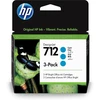 HP 3ED77A 712 DesignJet rašalas 29 ml (3 vnt.) mėlynas