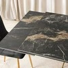 IBIZA stačiakampis ištraukiamas stalas, 160–240 cm, keramika, juodas marmuras/auksas, valgomajam, modernus žavesys