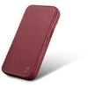 iCarer CE Premium Leather Folio dėklas iPhone 14 Plus , magnetinis atlenkiamas odinis dėklas MagSafe , raudonas (WMI14220715-RD)
