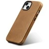 iCarer Oil Wax Premium odinis dėklas iPhone 14 Plus magnetinis odinis dėklas su MagSafe rudos spalvos (WMI14220703-TN)
