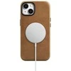 iCarer Oil Wax Premium odinis dėklas iPhone 14 Plus magnetinis odinis dėklas su MagSafe rudos spalvos (WMI14220703-TN)