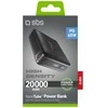 SBS HD 65W 20000mAh USB-C Power Bank with LCD Ekranas - Juodas