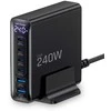 Tech-Protect DC240W-GAN 6 prievadų stalinis įkroviklis PD 240W / QC3.0 juodas