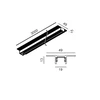 Įleidžiamas magnetinės sistemos bėgelis MINI_LINE 42 R, 42V, juodas, 3m