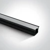 Įleidžiamas profilis, juodas, 2m, 7904R/B, komplektuojamas su dangteliu ir užbaigimais, skirtas 12mm pločio LED juostai