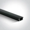 Įleidžiamas profilis, juodas, 2m, komplektuojamas su juodu difuzoriumi ir užbaigimais, 12mm LED juostai, 7902R/B/B