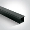 Įleidžiamas profilis, juodas, 2m, komplektuojamas su juodu difuzoriumi ir užbaigimais, 25mm LED juostai, 7910R/B/B