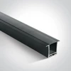 Įleidžiamas profilis, juodas, 2m, komplektuojamas su juodu difuzoriumi ir užbaigimais, 20mm LED juostai, 7912R/B/B