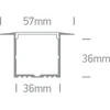 Įleidžiamas profilis su baltu difuzoriumi, 2m, 7910R/B. Komplektuojama su 2 poromis užbaigimų. Tinkama LED juostoms 25 mm.