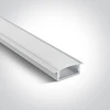 Įleidžiamas profilis su baltu difuzoriumi, 2m, 7906R/W. Komplektuojama su 2 poromis užbaigimų. Tinkama LED juostoms 20 mm.