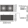 Ledvance Įleidžiamas šviestuvas MULTI 2x30W 4000K FL WT/BK