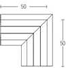 Įleidžiamo magnetinio bėgelio ZAMBELIS horizontalus kampinis sujungimas, baltas, 2084W-C2