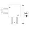 Įleidžiamų vienfazių bėgelių L formos sujungimas LINK MONO, juodas, 342849
