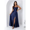 Ilga vakarinė suknelė su skeltuku ir raišteliu With You – šventėms