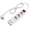Ilgintuvas, 3-vietis, su jungikliu ir USB, 1,5m