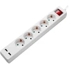 Ilgintuvas, 5-vietis, su jungikliu ir USB, 1,5m