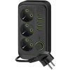 Ilgintuvas LINEA PRO, 3 kištukinių lizdų, 4xUSB-A, 1xUSB-C, su jungikliu, juodas, 5m