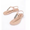 Ipanema Sandal Class moteriškos šlepetės, šviesiai smėlio spalvos su auksine apdaila