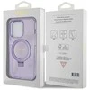iPhone 13 Pro Max - violetinis Guess Ring Stand Script Glitter MagSafe dėklas