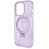 iPhone 13 Pro Max - violetinis Guess Ring Stand Script Glitter MagSafe dėklas