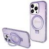 iPhone 13 Pro Max - violetinis Guess Ring Stand Script Glitter MagSafe dėklas