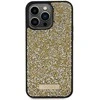 iPhone 15 Pro - geltonas Guess Rhinestone Metal Logo dėklas