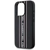 Karl Lagerfeld PU Saffiano Athleisure Stripe and Strap dėklas telefonui Apple iPhone 15 Pro rožinės spalvos