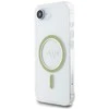 Guess IML Glitter Circle MagSafe iPhone 16e dėklas – skaidrus