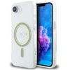 Guess IML Glitter Circle MagSafe iPhone 16e dėklas – skaidrus