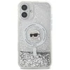 Karl Lagerfeld KLHMP16SLGKISGH Apple iPhone 16 6.1″ kietas dėklas skaidrus Liquid Glitter Karl Head Magsafe