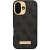 Guess GUHMP16SU4GPRK Apple iPhone 16 6.1″ juodos spalvos kietas dėklas 4G Logo Plate MagSafe