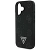 Dėklas Guess Grained Hot Stamp Peony Triangle Logo MagSafe Apple iPhone 16 juodos spalvos