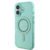 Guess GUHMP16MPFTDTEN Apple iPhone 16 Plus 6.7″ žalias kietas dėklas IML Rhinestones MagSafe