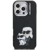 Karl Lagerfeld IML Aquarelle Karl and Choupette dėklas Apple iPhone 16 Pro juodos spalvos