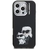 Karl Lagerfeld IML Aquarelle Karl and Choupette dėklas Apple iPhone 16 Pro Max juodos spalvos