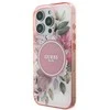 Guess GUHMP16XHFWBDCEP Apple iPhone 16 Pro Max 6.9″ rožinės spalvos kietas dėklas IML Flower & Tonal Circle MagSafe