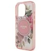Guess GUHMP16XHFWBDCEP Apple iPhone 16 Pro Max 6.9″ rožinės spalvos kietas dėklas IML Flower & Tonal Circle MagSafe