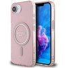 Guess IML Glitter Circle MagSafe dėklas iPhone 16e - rožinis