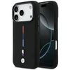 BMW M Silicon Tricolor Line MagSafe dėklas skirtas Apple iPhone 17 Pro juodos spalvos