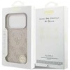 Guess PU Leather 4G Colored Ring MagSafe dėklas skirtas Apple iPhone 17 Pro Rožinė