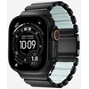 Nomad Stratos dirželis, juodo titano, švytinti ledinė mėlyna, FKM, Apple Watch 45/46/49 mm