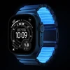 Nomad Stratos dirželis, juodo titano, švytinti ledinė mėlyna, FKM, Apple Watch 45/46/49 mm