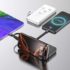 Išorinė baterija 10 000 mAh balta su integruotais laidais