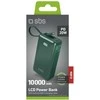 Išorinė baterija 10000 mAh žalia su USB-C laidu ir ekranu SBS