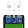 Išorinė baterija 10000mAh juoda su LED indikatoriais