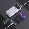 Dudao K15Pro Power Bank 20000mAh 22.5W PD USB-C / USB-A / integruotais Lightning ir USB-C kabeliais – baltos spalvos