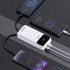 Dudao K15Pro Power Bank 20000mAh 22.5W PD USB-C / USB-A / integruotais Lightning ir USB-C kabeliais – baltos spalvos