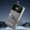 Dudao K31 Pro 45W 20000mAh Power Bank with Built-in Retractable USB-C Cable – pilkos spalvos