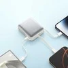 Išorinė baterija su USB-C ir Lightning laidais, balta, 10000 mAh